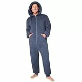 CityComfort Schlafoveralls für Herren und Teenager, Fleece Onesie Jumpsuit Warm Kuschelig Lang M-3XL - Geschenke für Männer (Anthrazit, 2XL)