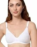 Nur Die Baumwoll BH bügelloser doppellagiger Softcup-BH Bra weich bequem unsichtbar nahtlos unter der Kleidung Damen, weiß, 85C