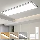 Oraymin LED Panel Deckenleuchte mit Fernbedienung 100x25 CM, 30W 3800LM Deckenlampe Dimmbar, Deckenleuchte Büro mit Speicherfunktion, 3000K - 6500K Warmweiß Kaltweiß Deckenpanel für küche Wohnzimmer