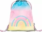 Baagl Turnbeutel Kindergarten, Sportbeutel für Mädchen, Turnsackerl Kinder Sport Beutel Schuhbeutel Sportsack (Rainbow)
