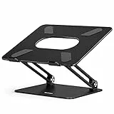 BoYata Laptop ständer, Multi-Angle-Standfuß mit Heat-Vent, Aluminium Einstellbares Notebook ständer kompatibel für Laptop (10-17 Zoll), einschließlich MacBook Pro/Air, Surface, Samsung (Schwarz)