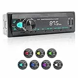 Hikity Autoradio 1 DIN mit Bluetooth Freisprecheinrichtung, Auto Radio 1DIN Bluetooth 5.0 Stereo MP3 Player mit 2USB AUX IN FM Stimmenkontrolle