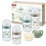 NUK for Nature Perfect Start Set Babyflasche und Schnuller | 0−6 Monate | 100 % natürliche Rohstoffe | 4 x Flaschen (150 ml + 260 ml) | 2 x Schnuller aus Silikon | BPA-frei | 6 Stück