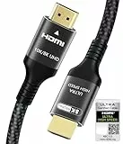 Adauxter 10K 8K HDMI 2.1 Kabel 2M, Zertifiziert 48Gbps Ultra High Speed HDMI Kabel mit Ethernet 4K 240Hz 165Hz 144Hz 120Hz 8K 60Hz eARC HDCP2.3 HDR10+ PC Laptop TV Monitor Projektor PS5 X-Box