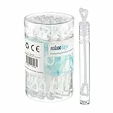 Relaxdays 96er Pack Seifenblasen Hochzeit, Herzgriff, Seifenblasenflüssigkeit, Gastgeschenk, Mitgebsel, Kinder, weiß