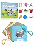 GutSache Kinderschere Set mit 2 Scheren und 48 Bastelpapier, Bastelset für Kinder ab 2 Jahre, Montessori Lernspielzeug für Feinmotorik, Vorschule & zu Hause, Ideales Mitgebsel Gastgeschenk
