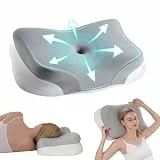 KEVIAN Nackenkissen Kopfkissen Nackenstützkissen,Ergonomisch Bogenförmig Kühlend Geruchlos, Hochdichtes Gedächtnisschaumkissen für Seiten-/Rücken-/Bauchschläfer, mit Waschbarer Hülle,60x37x13/12 cm