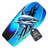 BEST SPORTING Bodyboard Kinder – Leichtes Surfbrett für Strand, Meer & Schwimmbad | 92 x 46 x 5 cm | In verschiedenen Designs | Inkl. Leash für sicheren Halt (Shark)
