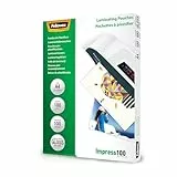 Fellowes Laminierfolien A4, 100 Mikron (2 x 100 mic), glänzend, 100 Stück