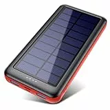 QTshine Solar Power Bank 26800mAh,Solarladegerät mit Eingängen Type C,Powerbank Externer Akku Fast Charge Tragbares Ladegerät Akkupack für Cell Phone and Tablets