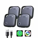UGREEN FineTrack Duo 4er Pack für iOS oder Android, USB C aufladbarer Tracker kompatible mit Apple Find My oder Google Find Hub, Schlüsselfinder und Smarttag für Backpack, Koffer, Pass usw.