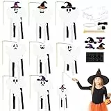 MONCAP 8 Stück Halloween Gespenst Bastelset Kinder Geister Basteln Halloween Schwebender Geister Kreativset Halloween Deko Basteln Handwerk für Mädchen Junge Halloween Party DIY