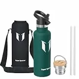 Super Sparrow Trinkflasche Edelstahl - 750ml - Auslaufsicher Thermoskanne, BPA-Frei Thermosflasche - Trinkflaschen Kinder für Sprudel, Sport, Schule, Fitness - Mit 2 Deckeln