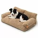 MEWOOFUN Katzenbett, Flauschig und weich Katzensofa Katzencouchbett für mittlere und kleine Hunde/Katzen, süßes Katzenbett mit Rutschfester Unterseite (Khaki, L)
