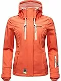 MARIKOO Damen Softshelljacke Übergangsjacke mit Kapuze Kleinezicke Coral Gr. L