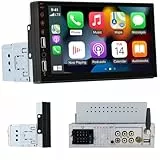 Hikity Autoradio 1 Din Wireless Carplay Android Auto mit Bildschirm 7 Zoll Touch Display Auto Radio mit Bluetooth Freisprecheinrichtung Mirror Link FM Radio USB/AUX/SWC/Mic Rückfahrkamera