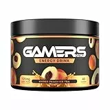 Gamers Only Energy Pulver Hyper Peach Ice Tea [MIT KOFFEIN & ZERO ZUCKER ] 40 Portionen | Energy Drink Pulver | Erhöht die Konzentration & Reaktionen | 125MG Koffein & L-Tyrosin & Vitaminen