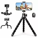 Lamicall Handy Stativ, Mini Stativ für Smartphone - [Ultra Kompakt & Leicht] Flexibles Handystativ mit kabellose Fernbedienung, 360° Pocket Tripod Handyhalterung Stativ für GoPro, Kamera, iPhone 17 16