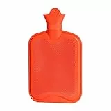 ROIMOE Wärmflasche ohne Bezug 2L großer Öffnung Sichere und Haltbare Naturkautschuk Bettflasche für Kinder und Erwachsene Geschenke für Frauen (Rot)