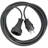 Brennenstuhl Qualitäts-Kunststoff-Verlängerungskabel mit Schutzkontakt-Stecker (Verlängerungskabel für innen mit 2m Kabel) schwarz