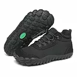 SAGUARO Kinder Winter Barfußschuhe Winterschuhe Warme Gefüttert WanderSchuhe Leicht Rutschfest Winterstiefel 34EU
