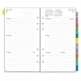 2026 Wochenplaner Einlage Personal A6, 6 Löcher, 1 Woche 2 Seiten mit Monatsübersicht, Passwort Notizen Kontakt, von Jan.26 bis Dez.26, 95x171mm, 100 GSM Nachfüllpapier, Kalendereinlage auf Deutsch