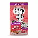 Barking Heads Complete Trockenfutter für Hunde, 2kg, für Erwachsene, All Hounder Hair Necessities, Lachs, natürlich, getreidefrei, hypoallergen für Haut und Fell, tierärztlich zugelassen