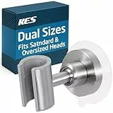 KES Universal Fit Duschkopfhalterung ohne Bohren Metall Handbrause Halter Edelstahl 18/8 Verstellbar (23–25 mm) Duschkopf Halter Wandhalterung Gebürstet C208DF-BS
