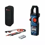 Bosch Professional Stromzange GMC 600-15 (True RMS Stromzange, Wechselstrom bis 600 A, Spannung bis 600 V AC/DC, 2 x 1,5 V LR06 (AA), Messstreifen MS 90, Tasche)