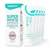 happybrush Vegane Zahnpasta SuperWhite Protect mit Spearmint-Geschmack - Whitening Zahnpasta für weisse Zähne - Vorratspack (5 x 75ml)