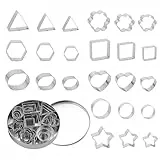 24 Stück Ausstechformen,Keksausstecher,Ausstecher,Kleine Keksausstecher Aus Edelstahl,MiniAusstechformen,8 Formen Metall Cookie Cutter,Geometrische AusstechformenSet,Für Keks,Plätzchen