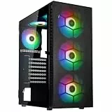 Kolink Observatory HF Mesh PC-Gehäuse, Sechs ARGB-Lüfter, 330 mm GPU-Freiheit, ATX-Motherboard, Gitterfrontplatte, Stahl, Mid-Tower, Schwarz