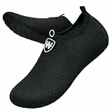 WateLves Badeschuhe Herren Damen Wasserschuhe Strandschuhe Schwimmschuhe Aquaschuhe Schnell Trocknend Barfußschuhe Breathable Surfschuhe Unisex Beach Pool Yoga(Schneeflocke Schwarz 42/43)