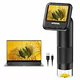 APEXEL Taschenmikroskop, Mikroskop Handy mit Folien, 800-faches Digital Microscope