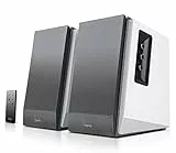 Edifier R1700BT Lautsprecher-Set 2 Regallautsprecher analoge + digitale Anschlüsse Bluetooth Echtholzgehäuse in Weiß Anschlusskabeln Fernbedienung