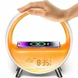 Dekala Lichtwecker Tageslichtwecker Sonnenaufgang und Sonnenuntergang Simulation, Nachttischlampe mit kabellosem 15W Laden, Touch- und App-Steuerung