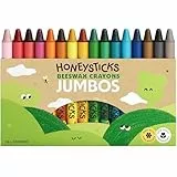 Honeysticks Jumbo Wachsmalstifte (16er-Pack) - Ungiftige, Umwelschonende Malstifte aus Purem Bienenwachs, Wachsmalkreide Kinder, Malstifte Ab 3 Jahre, Wachsmalstifte, Groß, Leicht zu Greifen