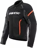 Dainese - Air Frame 3 Tex Jacket, Sommer-Motorradjacke mit herausnehmbarem, winddichtem Innenfutter, Mann, Schwarz/Schwarz/Rot-Fluo, 52