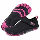 Racqua Wasserschuhe Herren und Damen Badeschuhe Schwimmen Schwimmschuhe Aquaschuhe beachies Schwarz/Rose38