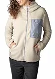 Sublevel Damen Teddy Fleecejacke – Kuschelige Jacke mit Kapuze und Kontrastfarbenen Brusttaschen, Perfekt für den Alltag Light-beige M