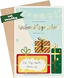 Heimonie Weihnachtskarte Gutschein Karte zum freirubbeln - Geschenkgutschein Karte mit Rubbelaufkleber zum selber ausfüllen - Weihnachten Rubbellos Gutscheinkarte zum freirubbeln