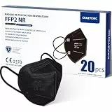 CRAZYCHIC - 20x FFP2 Maske Schwarz Atemschutzmaske - Staubschutzmaske - Mundschutzmaske 5 Lagen - EN149:2001+A1:2009 Schutzmaske Hohe Filtration Maske - Hygienisch Einzelverpackt