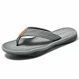 MGGMOKAY Herren Flip Flops Sandalen Bequeme Fußgewölbestütze Lässige Strandrutschen Schuhe,Grau,45