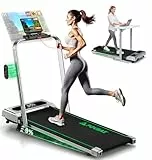 Laufband für Zuhause, FOUSAE 5 in 1 Walking Pad, 12km/h Klappbar Laufband mit 9% Steigung, 2.75HP Walking Machine mit LED-Anzeige, Fernbedienung und App, 12 HIIT, Bis 160 kg, Keine Installation