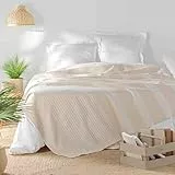 Douceur d'Intérieur, Tagesdecke, 240 x 260 cm, Natur, Baumwolle & Polyester, gewebt