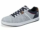 ARRIGO BELLO Sneaker Herren Freizeitschuhe Schuhe Sportschuhe Leder Mode rutschfest Outdoor Sneakers Größe 41-46 (A1 Grau,Size_43)