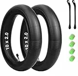 10x2.0 Kinderfahrrad-Schlauch-12 1/2 x 2 1/4 Schlauch mit 45° Winkelventil + 2X Reifenheber & 4X Leucht-Ventilkappen–Ideal für Laufräder/Kinderfahrräder/Scooter/Dreiräder (10 x 2.0 AV 45°)