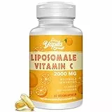 Liposomale Vitamin C Kapseln 2000mg, Maximale Absorption, Hochdosiertes Vit C, Ascorbinsäure, Antioxidantien-Ergänzung, Non-GMO, Soja-frei