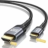 JSAUX Mini HDMI auf HDMI Kabel 4.5M, High Speed [4K@60Hz, 2K@120Hz, 18Gbps] HDMI 2.0 Kabel Support 3D, HDR, ARC, Bi-Directional, Kompatibel mit Kamera, Laptop, Projector, HDTV, Monitor, Raspberry Pi