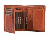 MATADOR Herren Portemonnaie Leder #VIGO mit edler Geschenk Box, Elegantes Herrenportemonnaie mit RFID Schutz, Luxus Geldbörse Männer Viele Kartenfächer in Vintage Braun